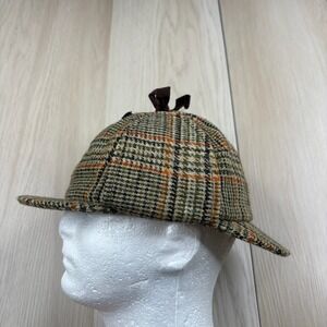 Vintage Brown's of Bermuda Mens Classic Sherlock Holmes Tweed Deerstalker Hat